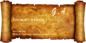 German Alexa névjegykártya